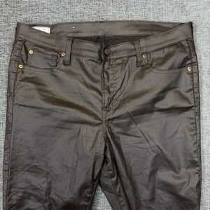 Gap True Skinny High Rise Pants‎ Womens Faux Leather Size 33* (38x27) Brown